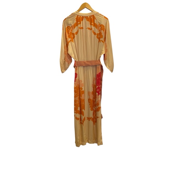 Pietronilla Elegant Peach and Cream Dress Maxi Dress w Sash sz L - Picture 2 of 14